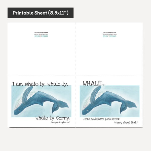 Apology Card - Whale - Image 3
