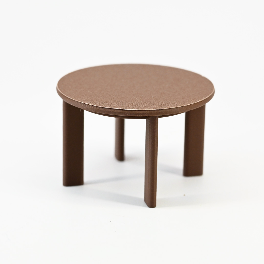 Mini round dining table with sturdy angled legs