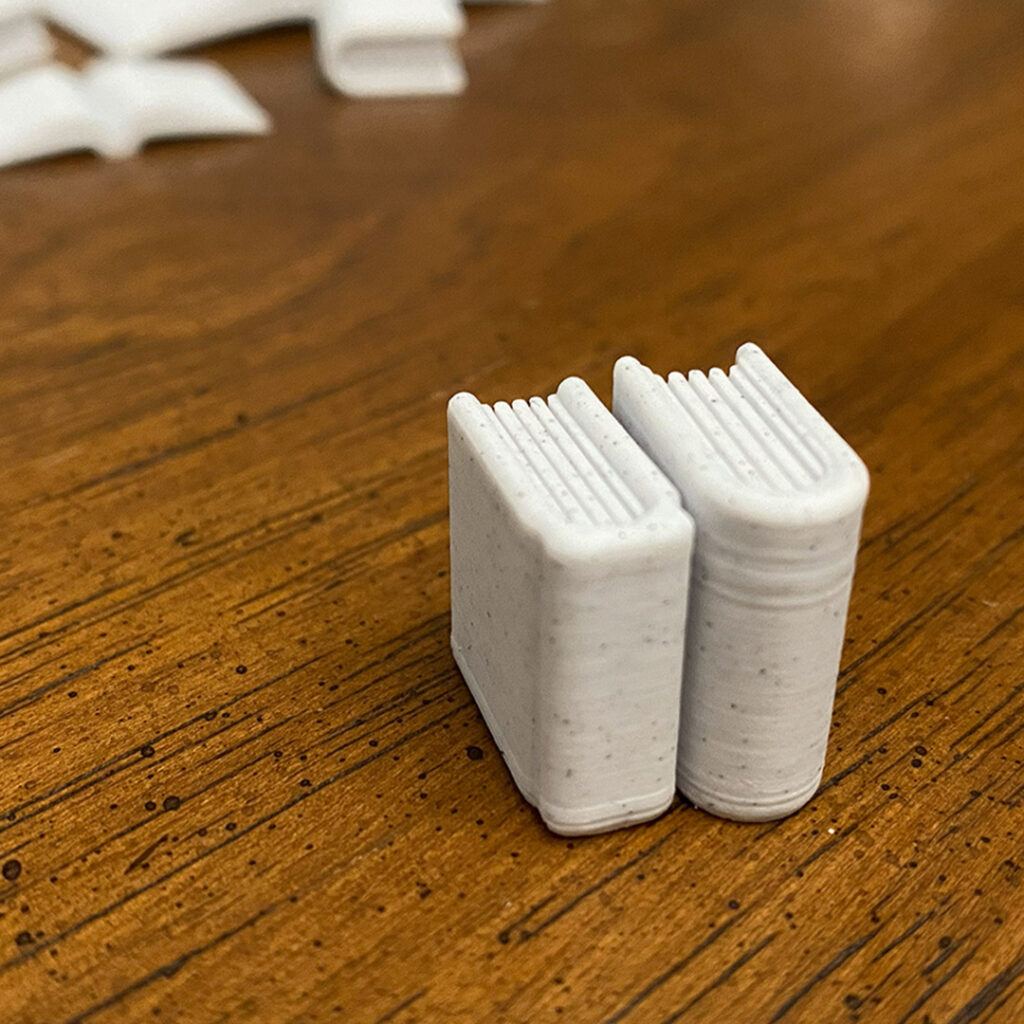 Example of two types of mini books spines