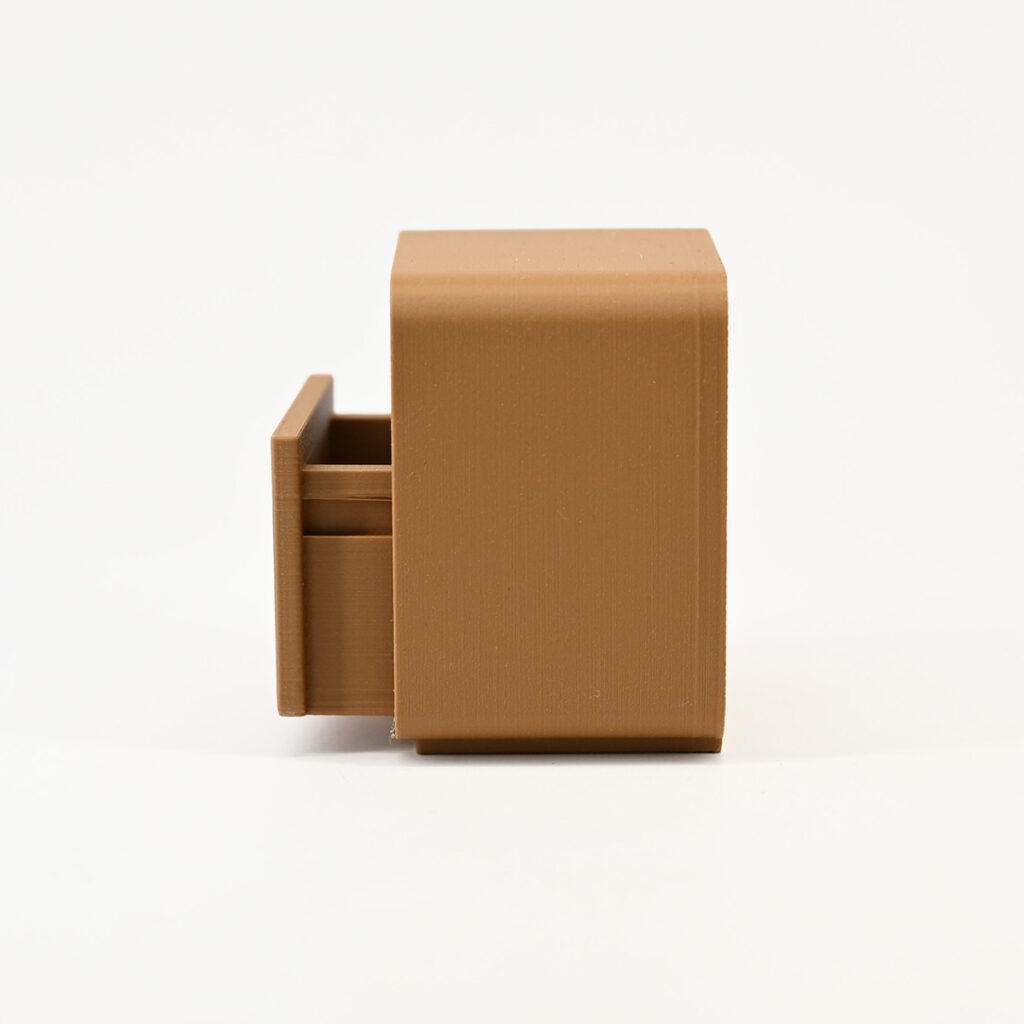 side view of tiny nightstand