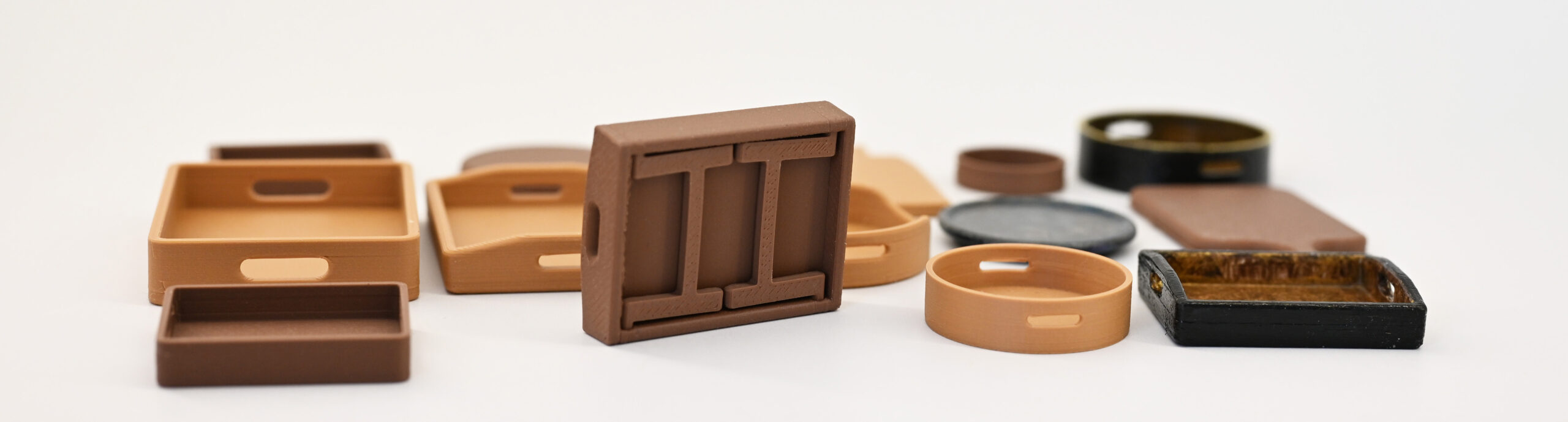 a collection of mini trays