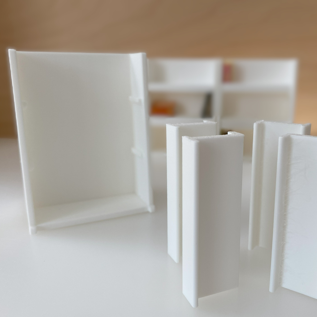 Mini bookshelf with shelves on both sides, disassembled
